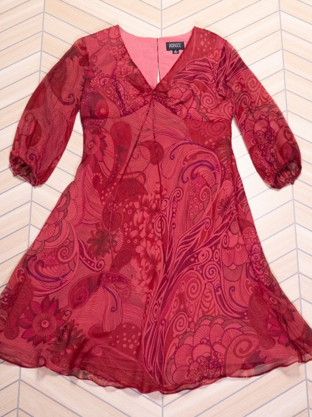 Adrianna Papell Petites 70's Style Retro Dress